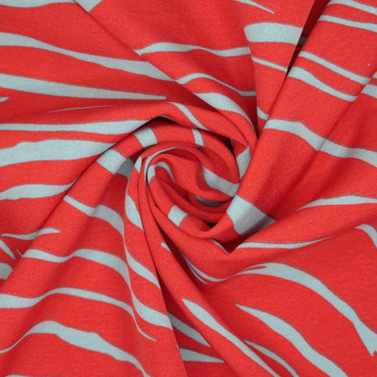 Red & Blue Zebra Polyviscose 1m