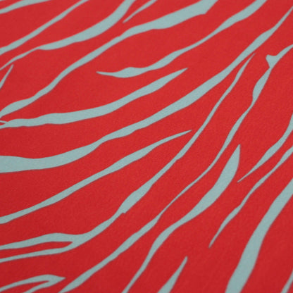 Red & Blue Zebra Polyviscose 1m