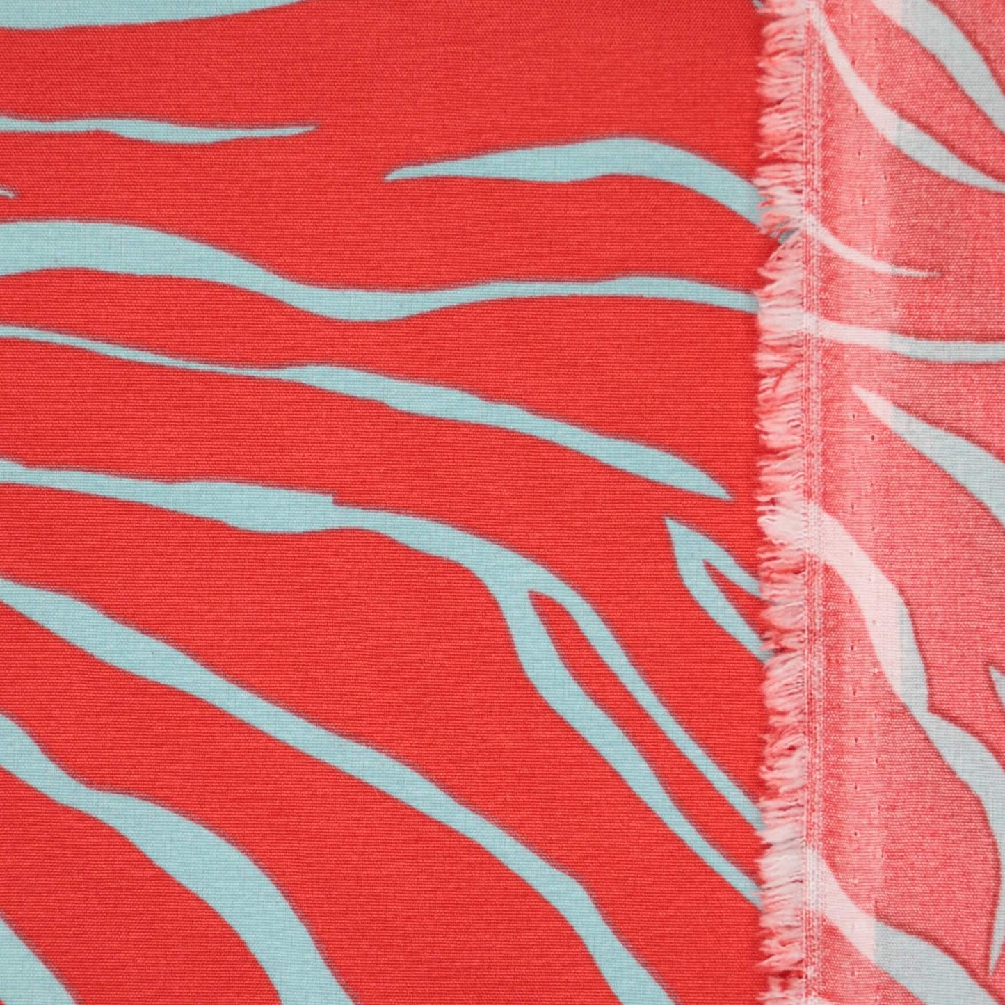 Red & Blue Zebra Polyviscose 1m