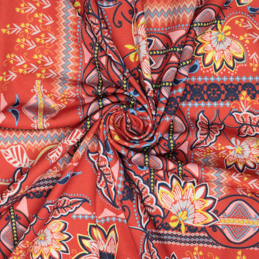 Red Bohemian Bazaar Jersey per/metre
