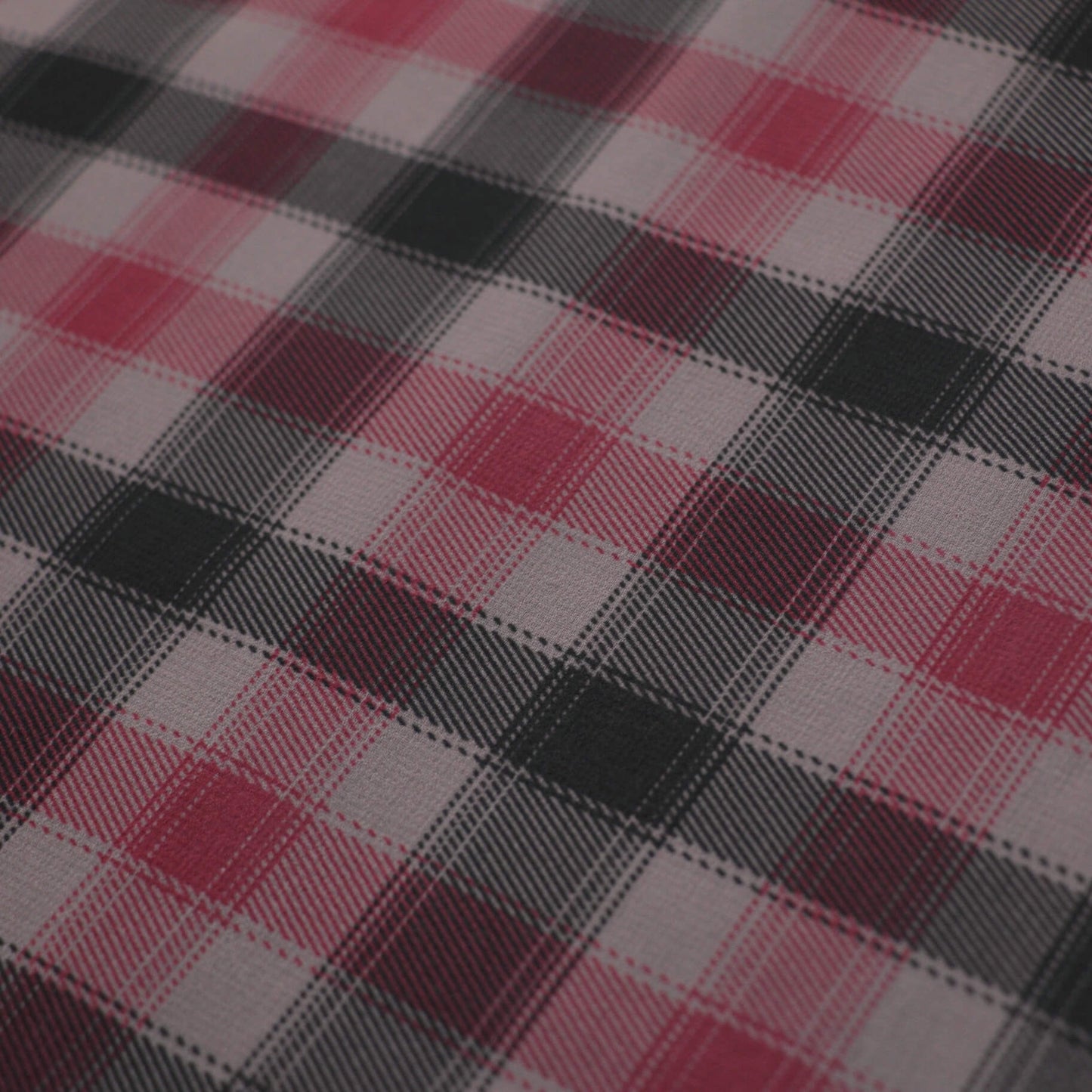 Red & Black Plaid Chiffon per/metre