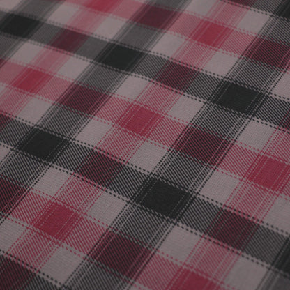Red & Black Plaid Chiffon per/metre