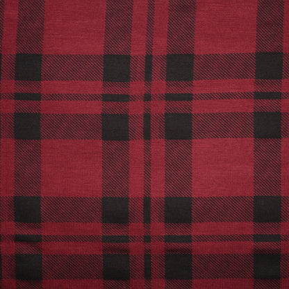 Plaid Print Burgundy Viscose Jersey 1m