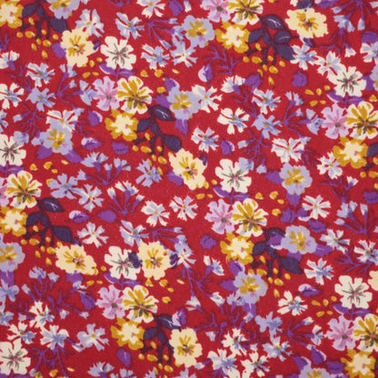 Red Ditsy Floral Polyviscose 1m