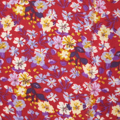 Red Ditsy Floral Polyviscose 1m