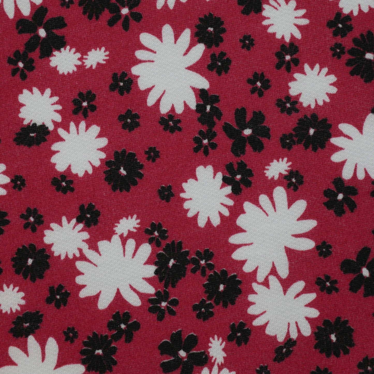 Red Floral Loopback Sweatshirt per/metre