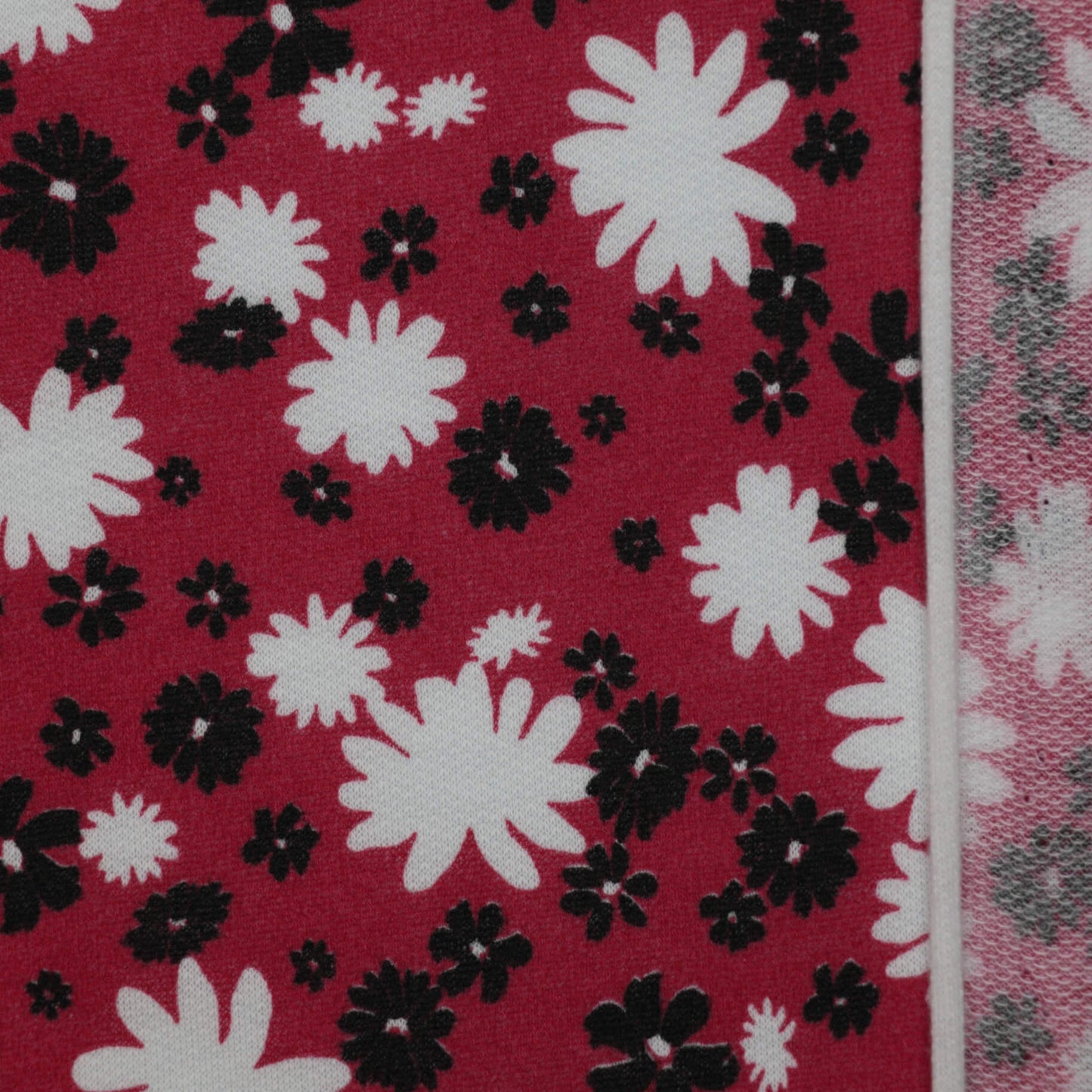 Red Floral Loopback Sweatshirt per/metre