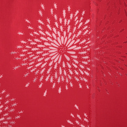 Red Floral Polycotton Devore per/metre