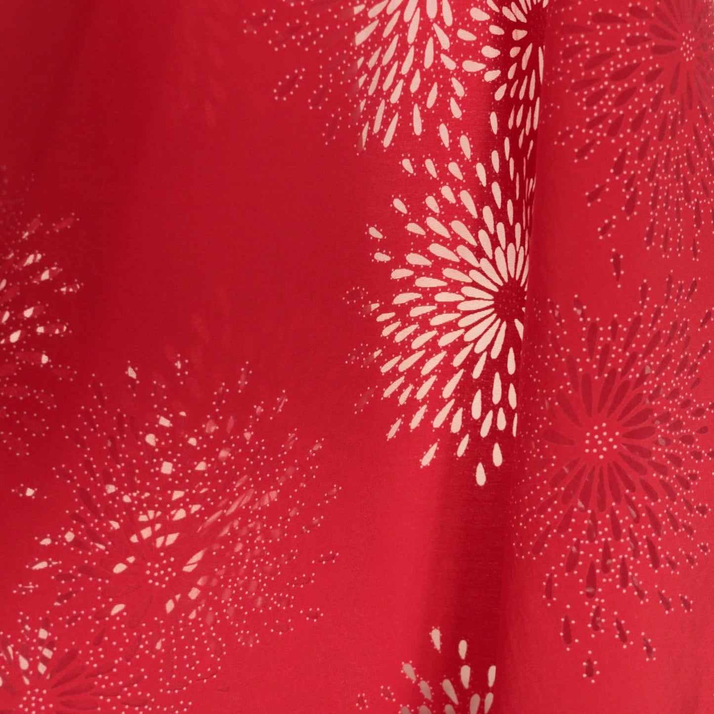 Red Floral Polycotton Devore per/metre
