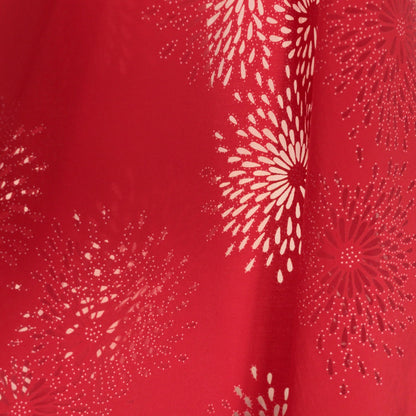 Red Floral Polycotton Devore per/metre