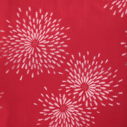 Red Floral Polycotton Devore per/metre