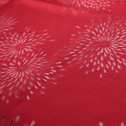 Red Floral Polycotton Devore per/metre
