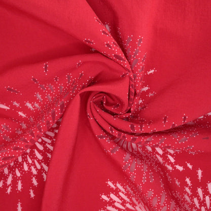 Red Floral Polycotton Devore per/metre