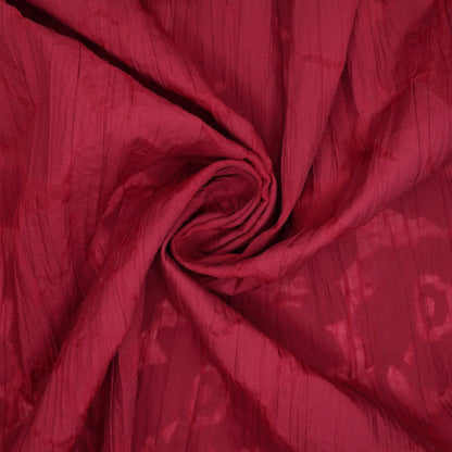 Red Flower Crinkled Devore 1m