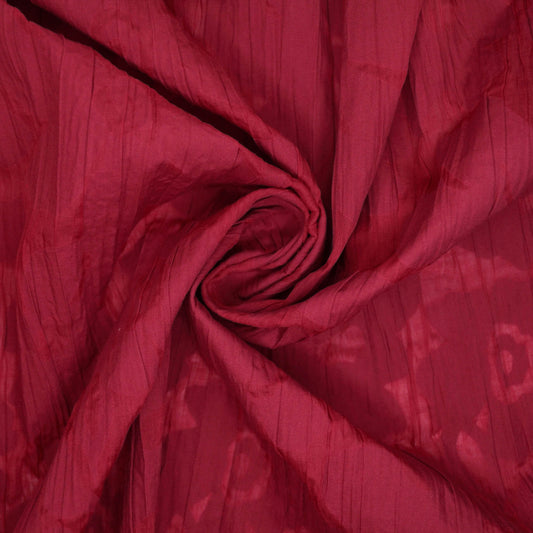 Red Flower Crinkled Devore 1m