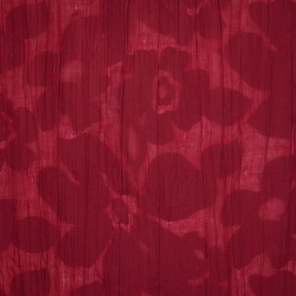Red Flower Crinkled Devore 1m