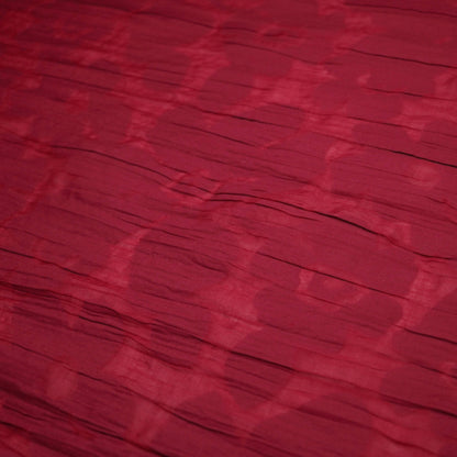 Red Flower Crinkled Devore 1m