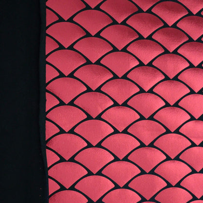 Red Mermaid Foil Spandex Jersey per/metre