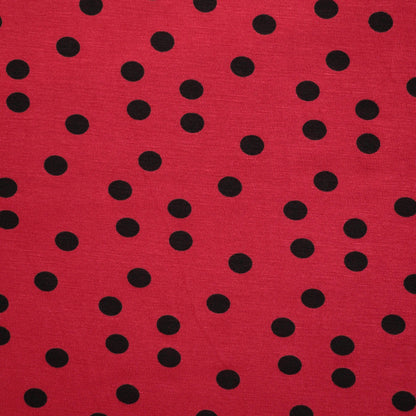 Red Spot Viscose Jersey 1m