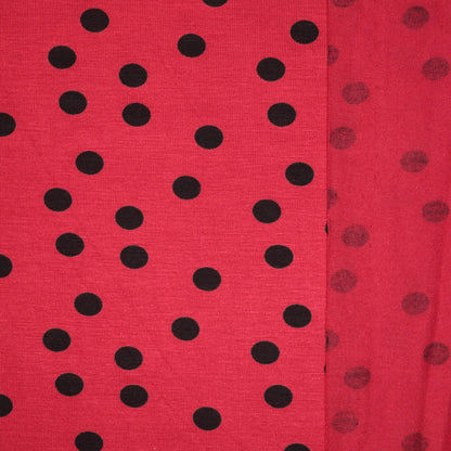 Red Spot Viscose Jersey 1m
