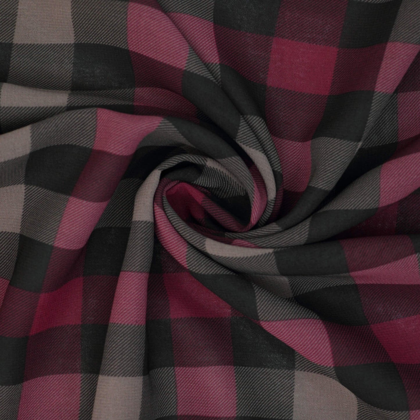Red & Black Check Chiffon per/metre