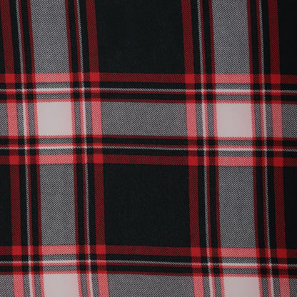 Red & Black Plaid Georgette per/metre
