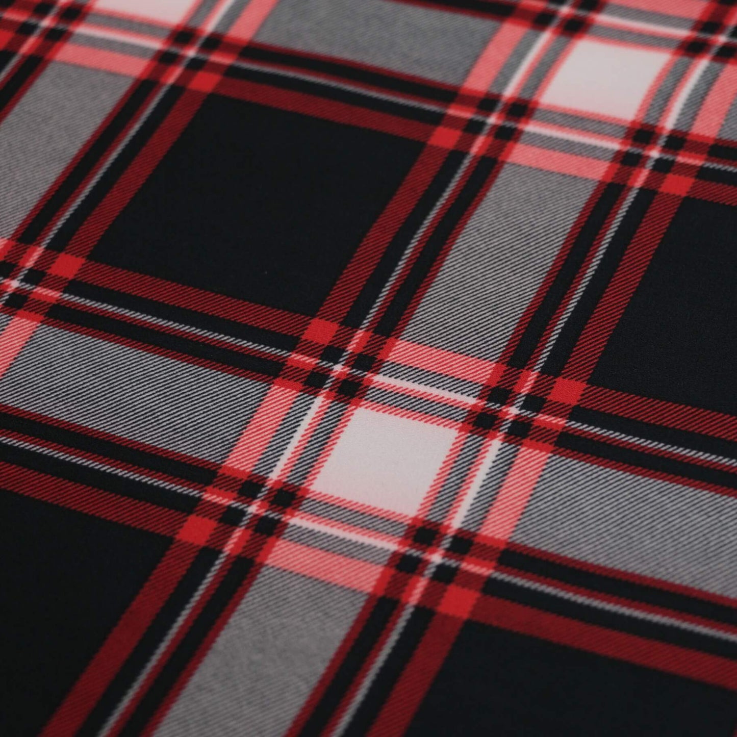 Red & Black Plaid Georgette per/metre