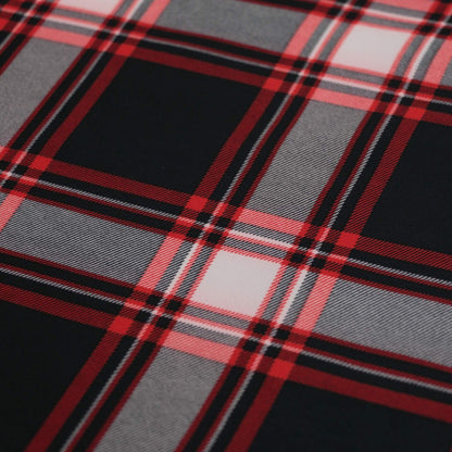 Red & Black Plaid Georgette per/metre