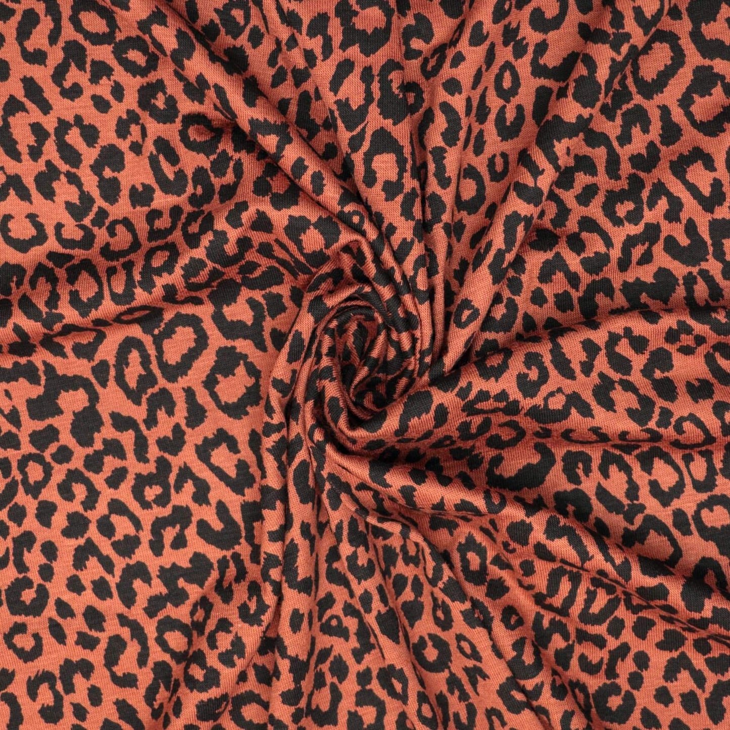 Rust Leopard Jersey per/metre