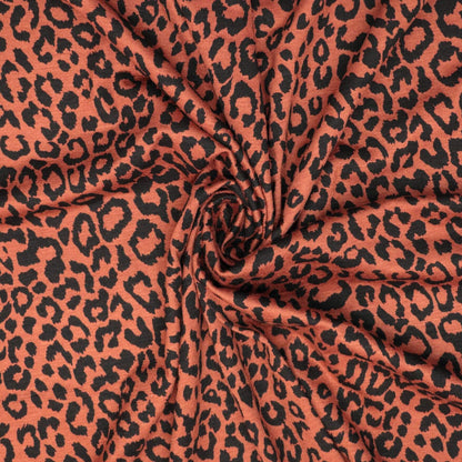 Rust Leopard Jersey per/metre