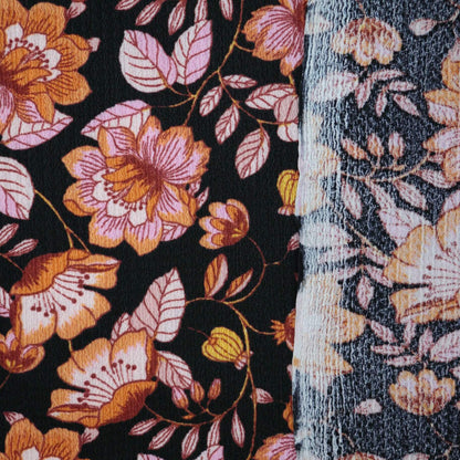 Rustic Bloom Bubble Crepe per/metre