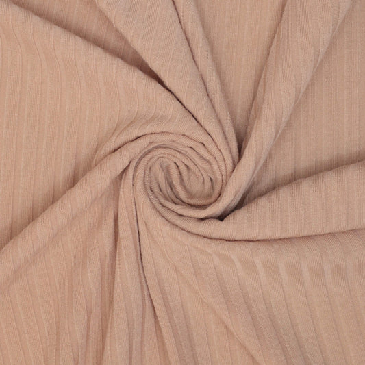 Sand Ribbed Knit Jersey per/metre