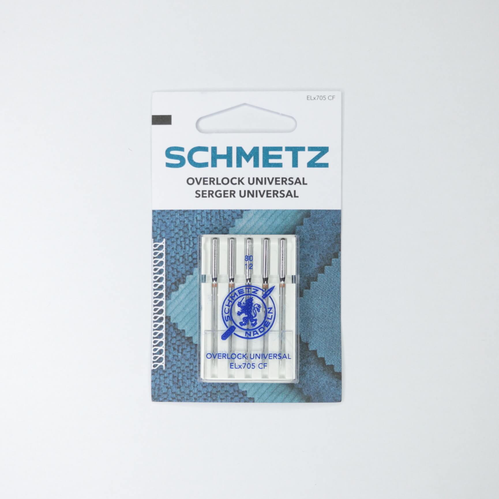 Schmetz overlock needles packaging on a white background