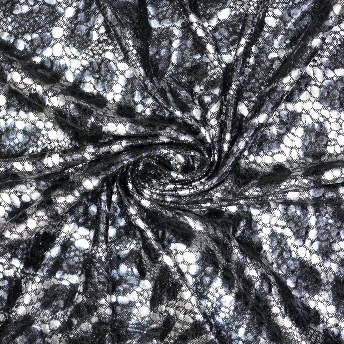 Silver Leopard/Croc Foil Lightweight Jersey per/metre
