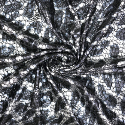 Silver Leopard/Croc Foil Lightweight Jersey per/metre