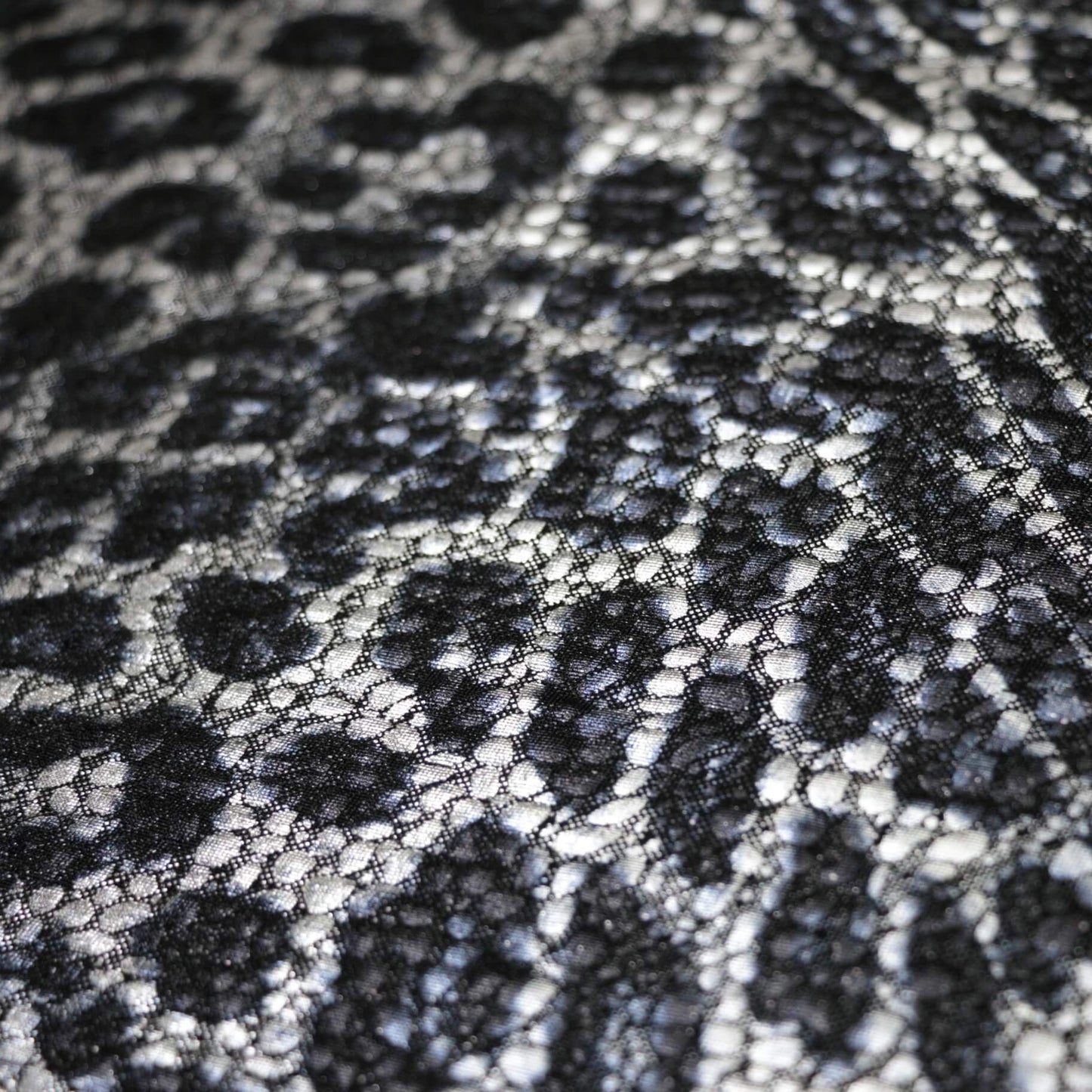 Silver Leopard/Croc Foil Lightweight Jersey per/metre