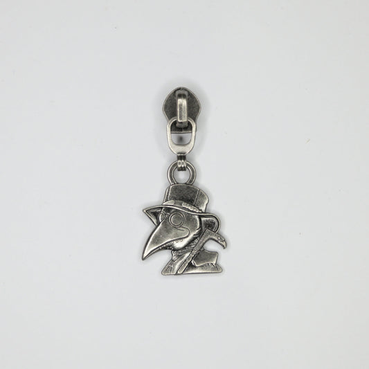 Silver Grey Beak Doctor #5 Zipper Pull