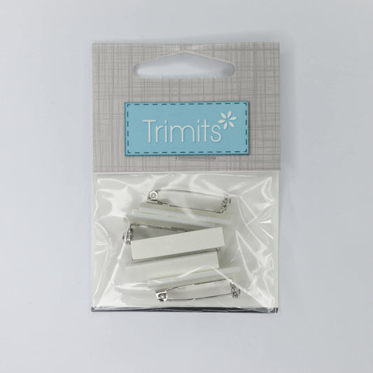 Silver Self-Adhesive Brooch Bars 5pk