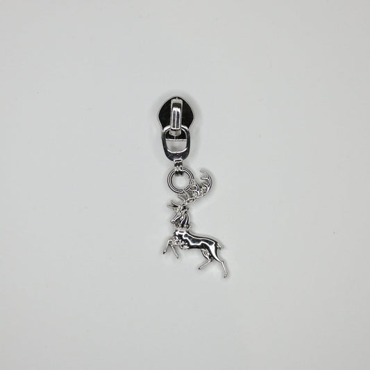 Silver Stag #5 Zipper Pull