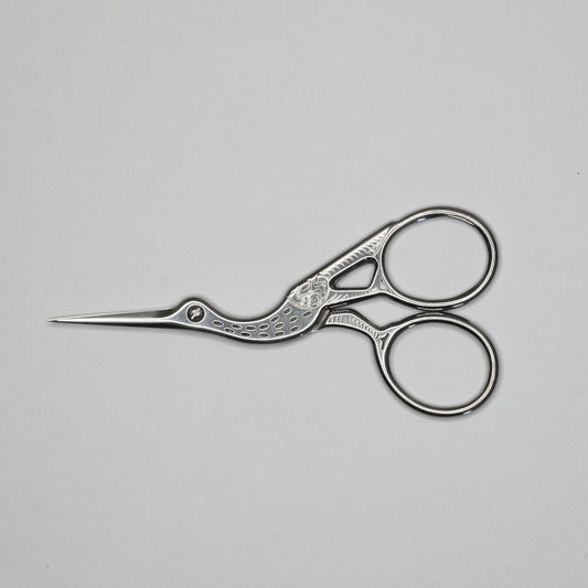 Silvery Stork Embroidery Scissors