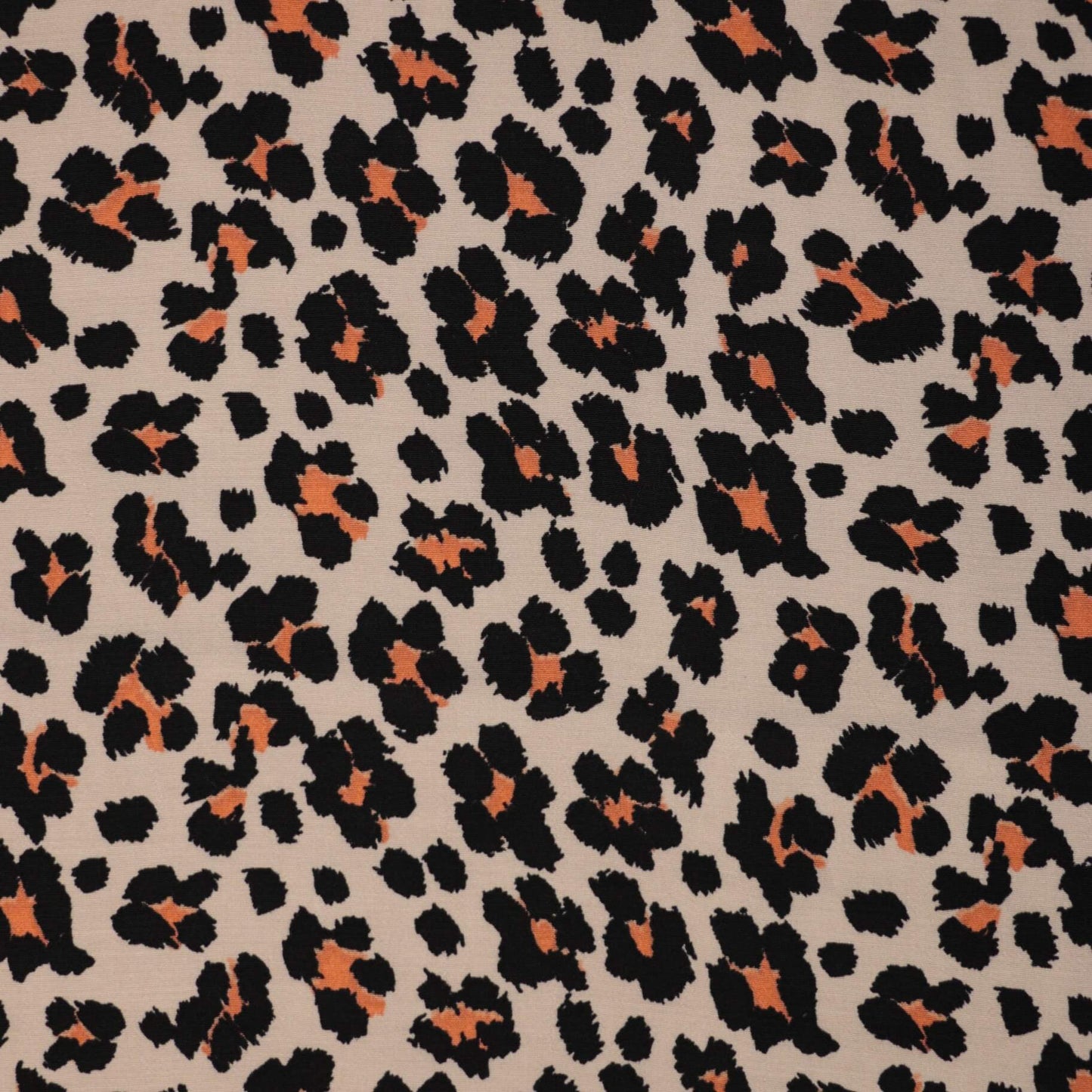 Tan Orange Leopard Print Crepe per/metre