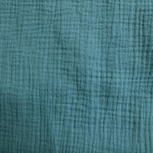 Plain Teal 100% Cotton Double Gauze half/metre