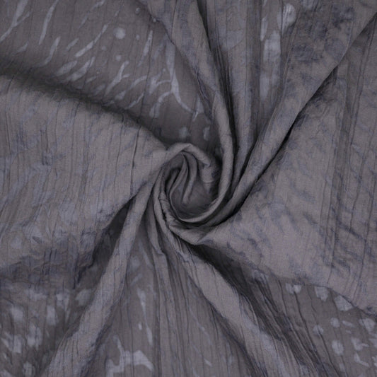Teal Grey Leopard Crinkled Devore 1m