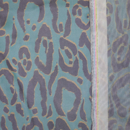 Teal Leopard Powermesh per/metre