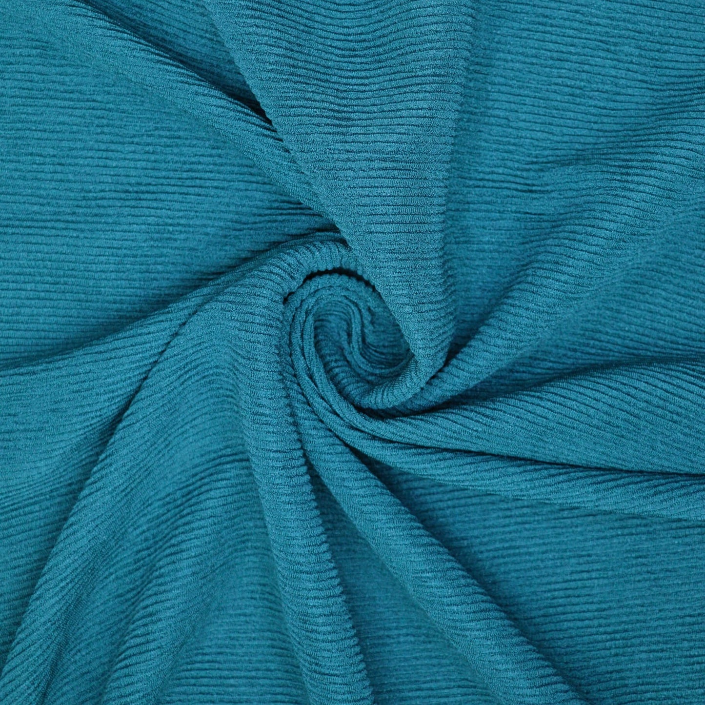 Teal Ribbed Jersey per/metre