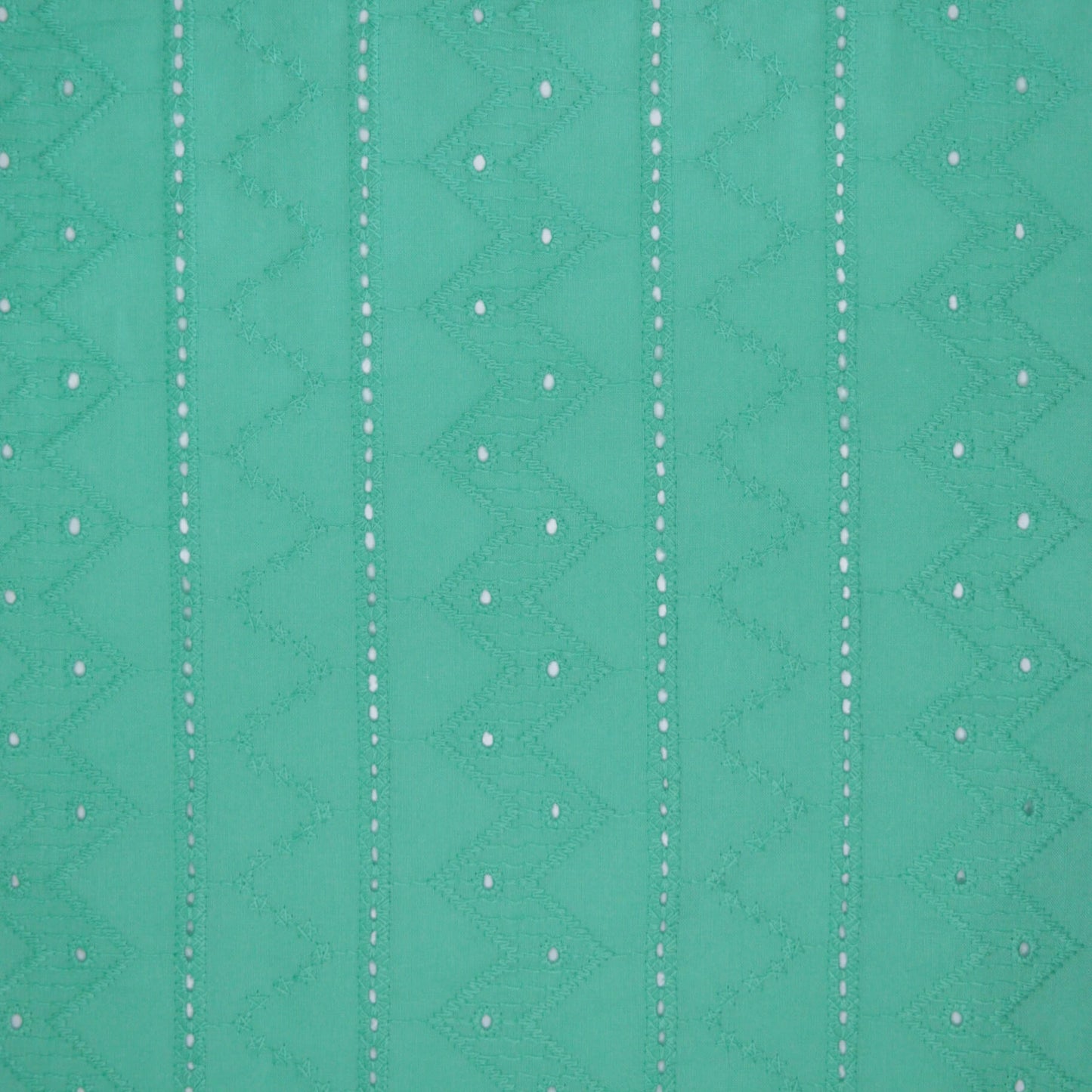 Turquoise Zig-Zag Broderie Anglaise per/metre