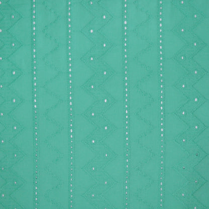 Turquoise Zig-Zag Broderie Anglaise per/metre