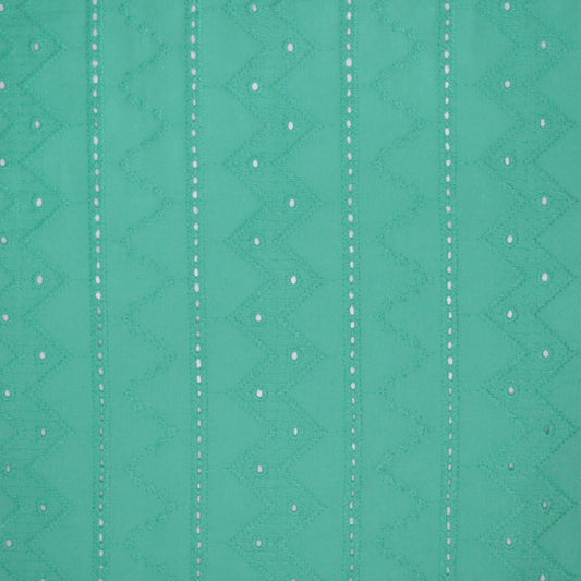 Turquoise Zig-Zag Broderie Anglaise per/metre