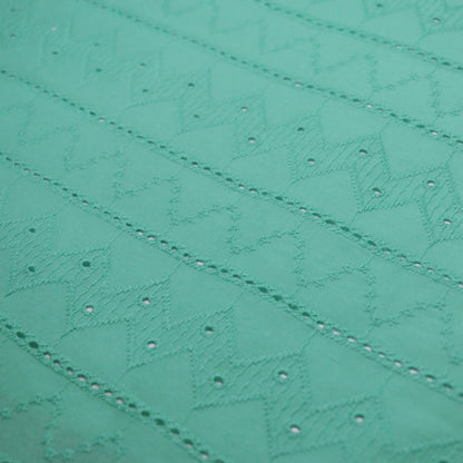 Turquoise Zig-Zag Broderie Anglaise per/metre