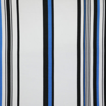 White & Blue Stripe Viscose 1m